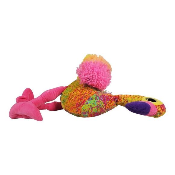 Fiesta Pink Flamingo Plush Colorful Rainbow Long Legs Stuffed Animal Novelty 20" - Picture 5 of 11
